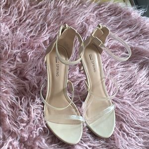 Beige high heels
